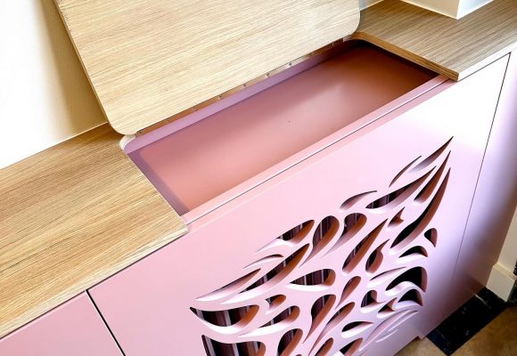 Meuble entrée rose