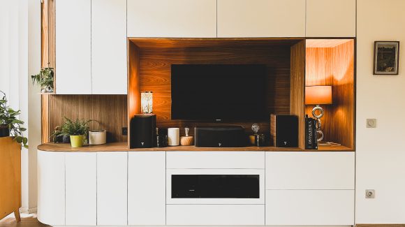 Meuble TV Blanc et noyer