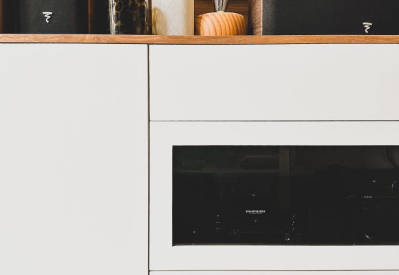 MeubleTV blanc et noyer