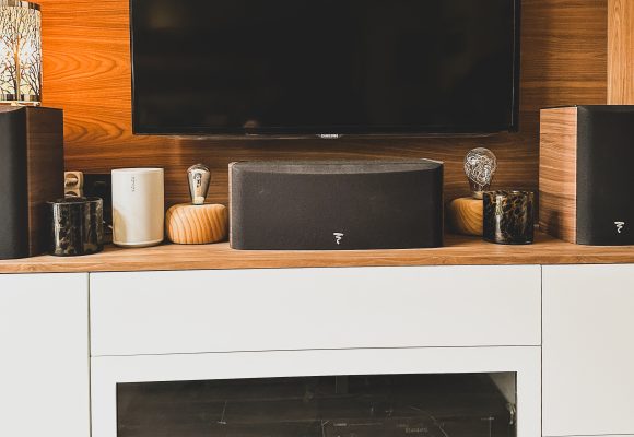 MeubleTV blanc et noyer