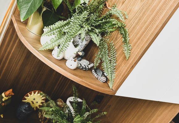 MeubleTV blanc et noyer