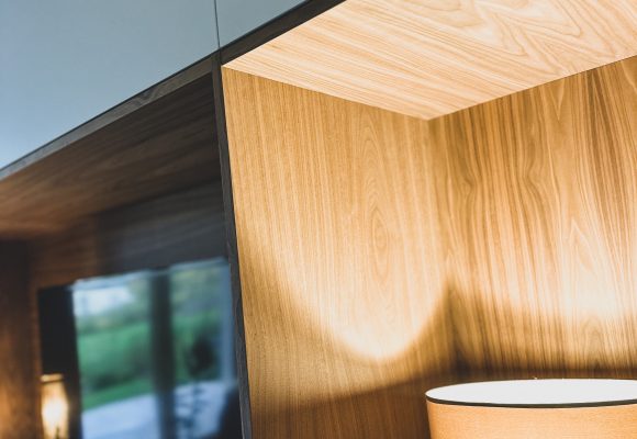 MeubleTV blanc et noyer